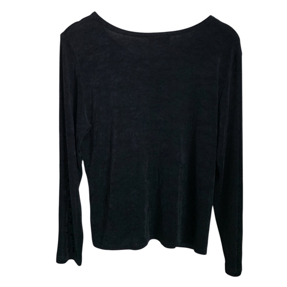 Vintage Nina Piccaino Black Shirt Sz M/L Travel Long Sleeve Top - Picture 2 of 4